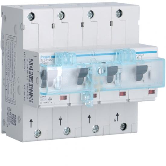 Переключатель Hager HTN632C SLS 3-полюсный+N Cs-32A DIN-рейка