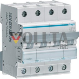 Автоматический выключатель Hager MCN440 4-полюсный C40A 6kA 4M