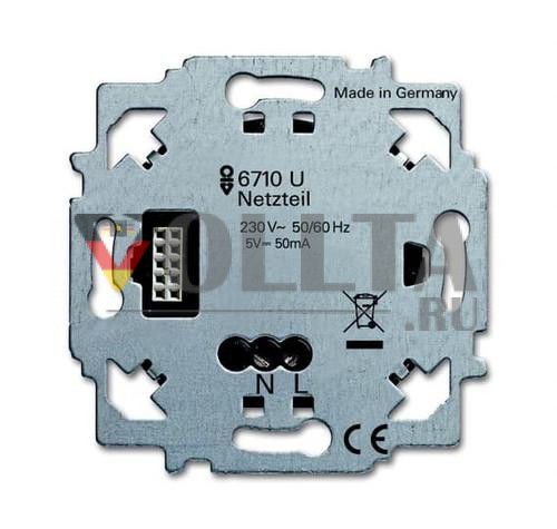 Вставка блока питания Busch-Jaeger 6710 U ZigBee Light Link, для подачи питания на элементы управления ZigBee Light Link.