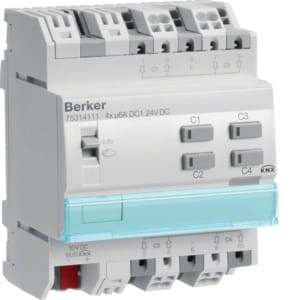 Berker 75314111 привод жалюзи 4-х ходовой REG 24 В DC светло-серый KNX