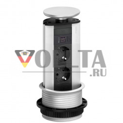 Двойное зарядное устройство EVOline Port USB / серебристое / 2 разъема