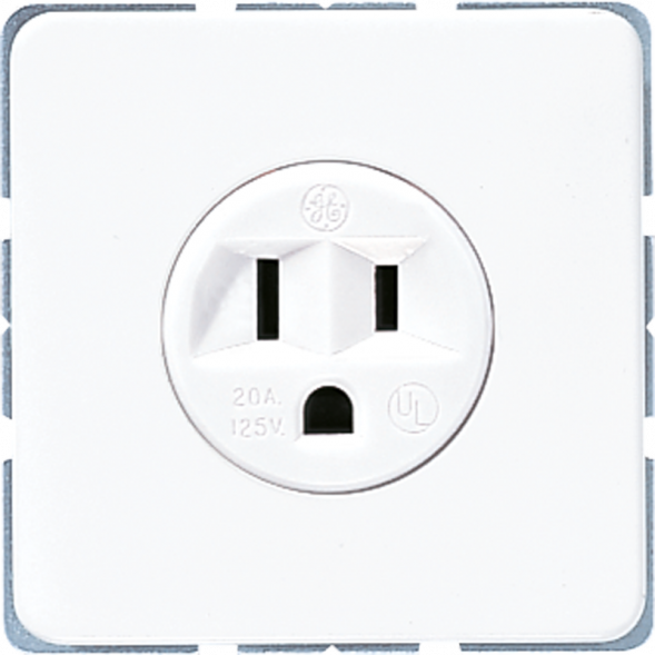 Розетка Jung CD521-15WW, американский стандарт NEMA, 15 А 125 В ~, винтовые клеммы, без лапок, термопластик, серия CD, альпийский белый