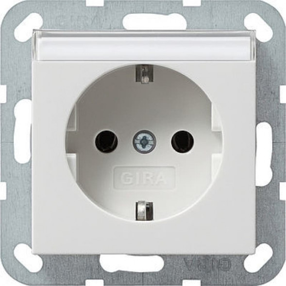 Gira 045703 System55 SCHUKO-розетка  16А, стандарт цвет:чисто белый, тон:глянец