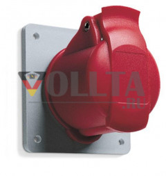 ABB Stotz-Kontakt 216RU4, панельная розетка, 16 А, IP44 4ч, 2К+З, 100-130 В, желтая, 10 шт., 2CMA193169R1000