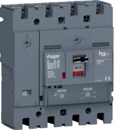Автоматический выключатель Hager HET126DR h3+ P250 4P4D 125A 70kA