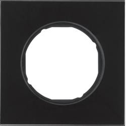 Berker 10112616 Рамка 1-сторонняя, плоская, R.8, черное стекло