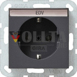 Gira 045728 System55 SCHUKO-розетка 16А, стандарт цвет:антрацит