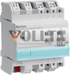 Berker 75314116 Выключатель/актуатор жалюзи 4-/2-позиционный REG для C-нагрузки 16 А светло-серый KNX