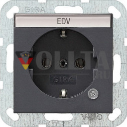 Gira 045228 System55 SCHUKO-розетка  16А, цвет:антрацит