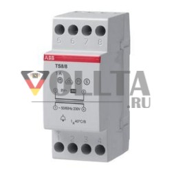 ABB Stotz-Kontakt TS 8/4-6-8SW, трансформатор звонка 230 В 8 ВА, 4-6-8 В, переключатель ВКЛ/ВЫКЛ, 2CSM081012R0811