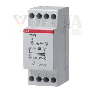 ABB Stotz-Kontakt TS 8/4-8-12SW, трансформатор звонка 230 В 8 ВА, 4-8-12 В, переключатель ВКЛ/ВЫКЛ, 2CSM081022R0811