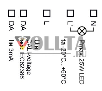 Lunatone 86458619 DALI Фазовый диммер 3-25W Фазовая секция контроль