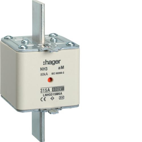 Предохранительная вставка NH Hager LNH3315M6A NH3 aM 690V 315A K-детектор