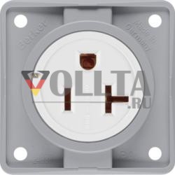 Berker 862542507 Розетка с защитным контактом 'USA/CANADA'NEMA 6-20 R серая, глянцевая Integro Eins