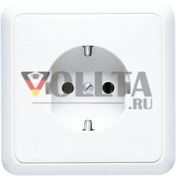 Розетка SCHUKO Jung 5520WW, 16 А, 250 В ~, с рамкой, дюропласт, серия CD, альпийский белый