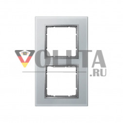 Berker 10126414 B7 рамка двойная,  стекло, цвет: алюминевый