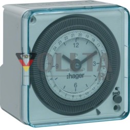 Hager EH712 суточный таймер компактный 1S 16A аналоговый