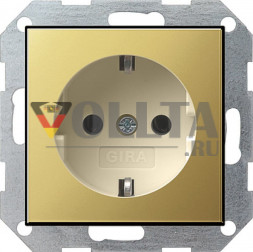 Gira 0188614 System55 SCHUKO-розетка  16А, латунь