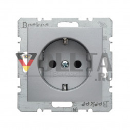 Berker 47231404 S1 SCHUKO-розетка 16А, безопасная для тедей,цвет: алюминевый, тон: матовый
