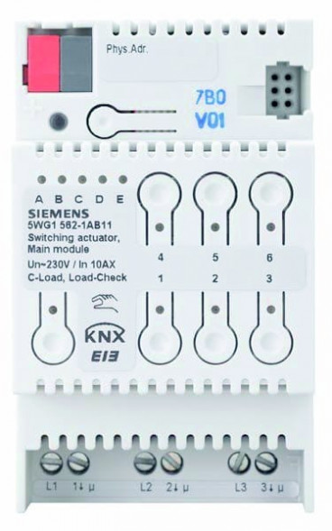 Siemens 5WG1562-1AB11 переключатель,3 группы, 10А, C-Last Hauptmodul N562/11