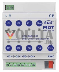 MDT SCN-DABC4.01 DALI Broadcast 4 канала 4TE,REG,KNX,MDT DaliControl Gateway