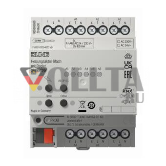 JUNG 36006 1S R KNX нагревательный привод | 6-кратный, с регулятором, безопасный