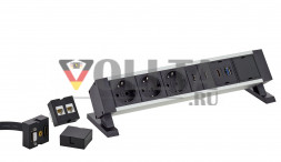 Док-станция EVOline Square / 2 порта питания / 1 USB-зарядное устройство / Свободный слот / Белый
