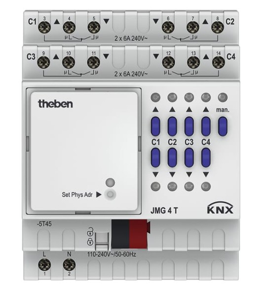 Theben 4930250 MIX2 базовый модуль JMG 4 T KNX привод жалюзи 4 канала