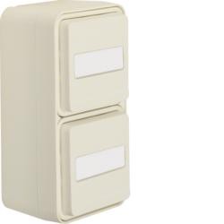 Berker 47703532 Розетка SCHUKO 2-позиционная вертикальная с откидной крышкой AP полярно-белый матовый Berker W.1
