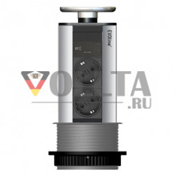 Зарядное устройство EVOline Port USB тип C / серебристый / 2 разъема