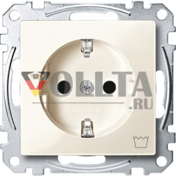 Merten MEG2352-0344 System M SCHUKO-розетка 16А, c символом стиральная машина цвет: кремово-белый, тон:глянец
