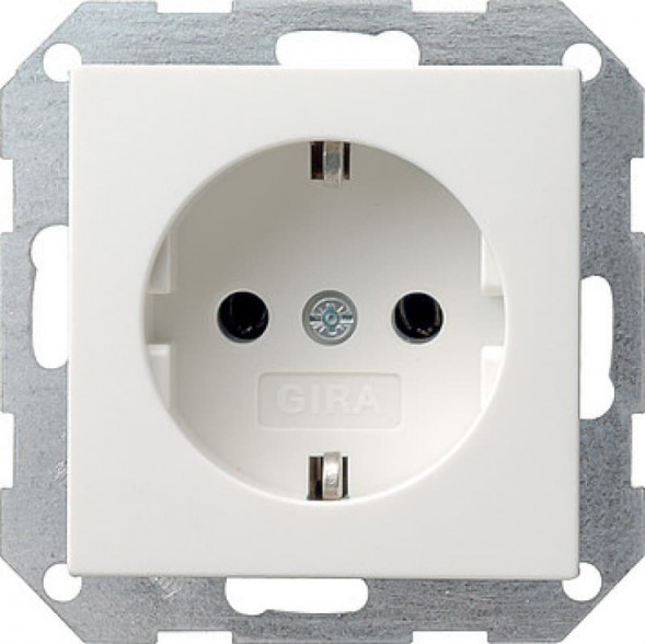 Gira 046603 System55 SCHUKO-розетка  16А, без защиты от детей цвет:чисто белый, тон:глянец