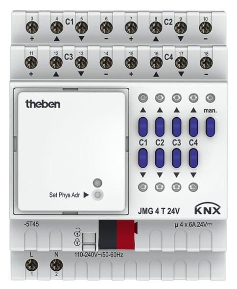 Theben 4930260 MIX2 базовый модуль JMG4T 24V KNX актуатор жалюзи 4-канальный