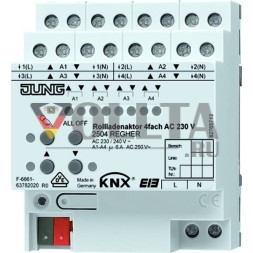 Jung 2504REGHER KNX привод рольставней 4-х канальный AC 110-230 В