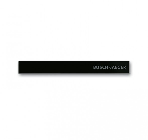 Busch-Jaeger 6352-825-101 Нижняя торцевая планка с датчиком температуры и надписью, стекло Busch-priOn® черное