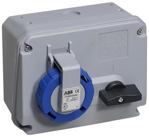 ABB Stotz-Kontakt 416MHS9W, розетка настенная переключаемая, 16 А 9 ч, IP67, 3P+N+E, 2CMA167820R1000