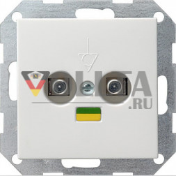 Gira 040503 System55 Розетка выравнивания потенциалов, цвет:чисто белый, тон:глянец