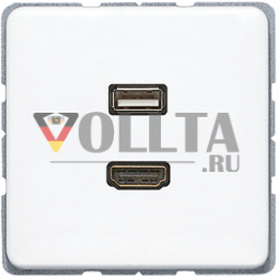 Jung MACD1163WW Мультимедийная система подключения HDMI / USB 2.0, серия CD, альпийский белый