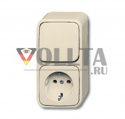 Busch-Jaeger 2601/6/2300EAP Duro2000 AP Kombination SCHUKO-розетка цвет: кремово-белый