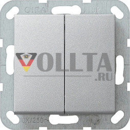 Gira 012826 System55 Клавишный переключатель 10А, переключатель/выключатель цвет: алюминевый