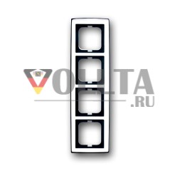 Рамка крышки Busch-Jaeger 1724-80G, 4-сторонняя рамка, хромированный глянец