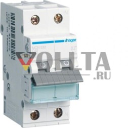 Миниатюрный автоматический выключатель Hager MCN532 1-полюсный+N C32A 6kA 2M