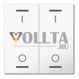 MDT BE-TAL55W202.B1 Light 55 2-х канальный чистый белый глянцевый переключатель KNX рокер