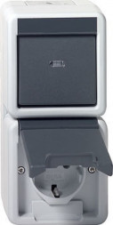 Gira 017630 WG AP SCHUKO-розетка  16А, цвет:серый