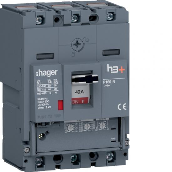 Автоматический выключатель Hager HNS040GC h3+ P160 3P3D 40A 40kA