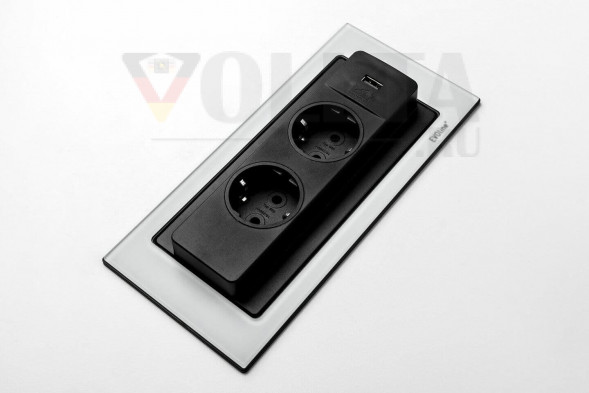 EVOLine BackFlip Standard 2x розетка с зарядным устройством USB