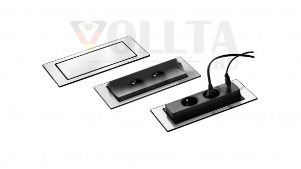 EVOLine BackFlip Standard 2x розетка с зарядным устройством USB