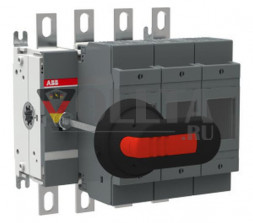 ABB Stotz-Kontakt OS200D03N3P, выключатель нагрузки для предохранителя, 3-полюсный, 200 А с ручкой и валом, 1SCA022749R8710