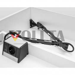 Комплект EVOline Wing двойной / Wing / R-Dock / 2 розетки / 1 двойное зарядное устройство USB Type-AC Full-Black