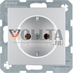 Berker 47431404 Розетка SCHUKO алюминий, матовый Berker B.7